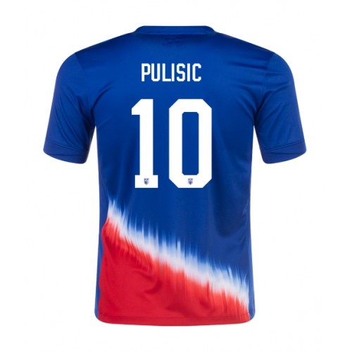 Moški Nogometni dresi Združene Države Christian Pulisic #10 Gostujoči Copa America 2024 Kratek Rokav